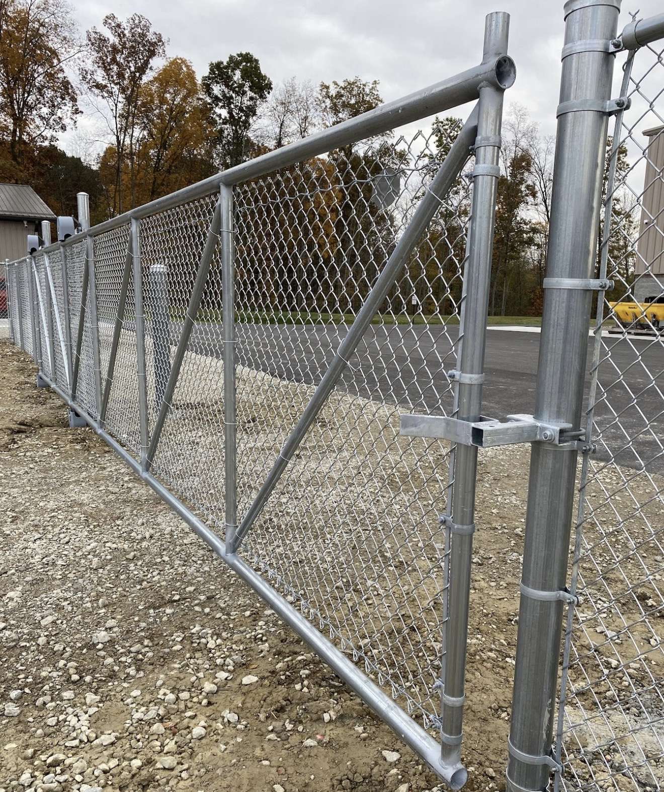 Heavy-duty commercial chain-link gate installed by Ace Fence